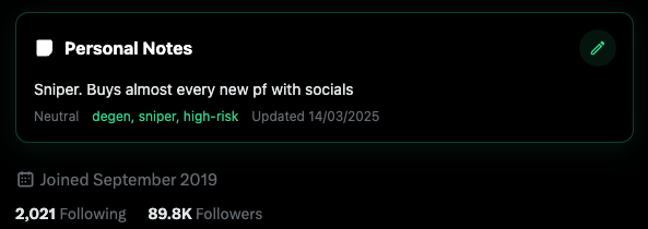 Personal Notes Feature