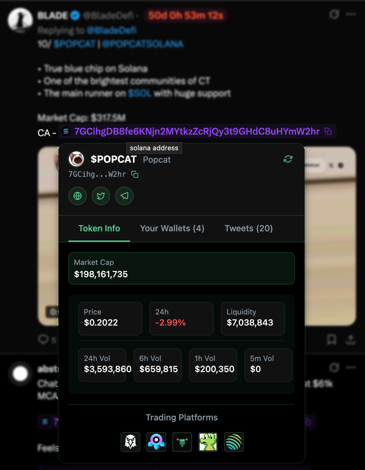 Real-time Token Data Feature